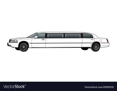Limousine Technical Draw Royalty Free Vector Image