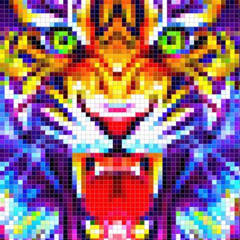 Artwork Pixel Art Tiger Pixitlab