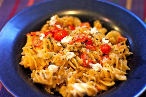 Quinoa Pasta With Goat Cheese Garlic And Tomatoes