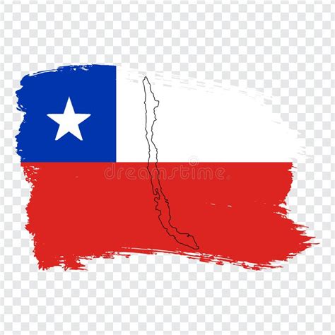 Flag Chile From Brush Strokes And Blank Map Chile High Quality Map Of