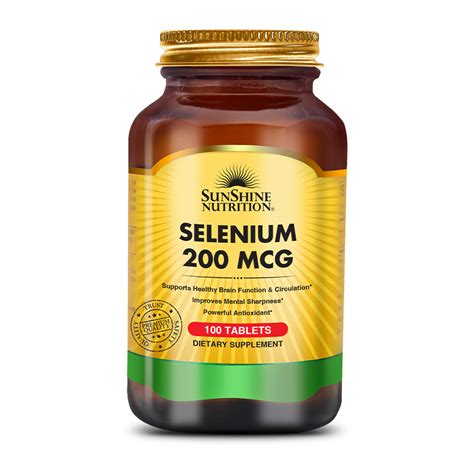 Selenium 200 Mcg Tabs 100s Sunshine Nutrition