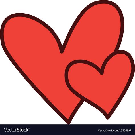Hearts Icon Symbol Love On Valentines Day Vector Image