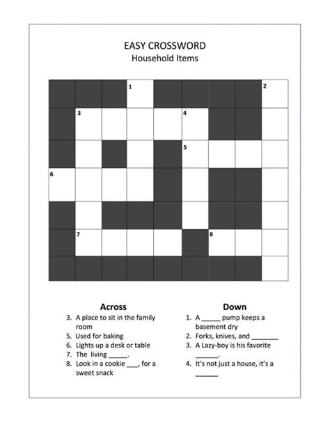 Fun Easy Crossword Puzzles For Seniors 101 Activity