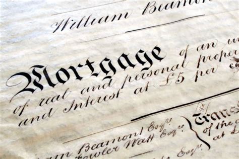 Old Mortgage Deed Stock Photo Image Of Early Printing 7611736