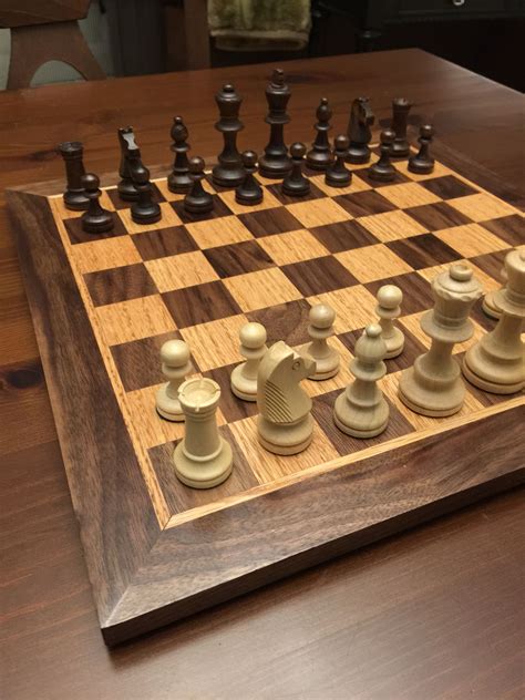Handmade Chess Board Red Oak And Walnut