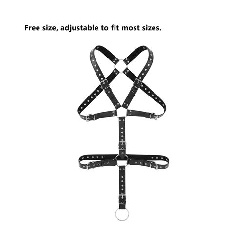 sexy mens pu leather strap full body chest harness belts costumes halloween ebay