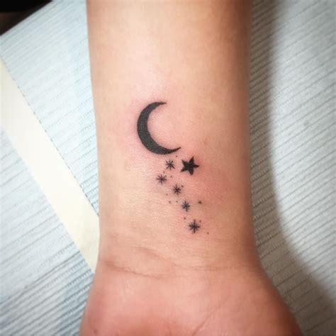 Image Result For Moon And Star Tattoo Behind Ear Small Moon Tattoos