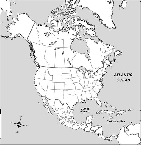 Mapa De America Del Norte Para Colorear