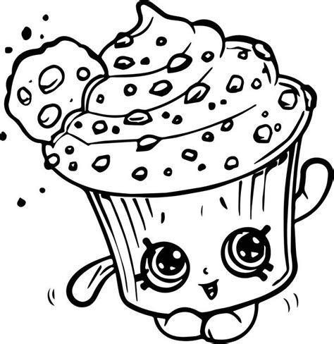Cupcake Coloring Pages Creamy Cookie Cupcake Coloring Page