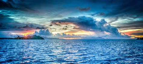 Bora Bora French Polynesia Sunset Ocean Pacific Hd Nature 4k