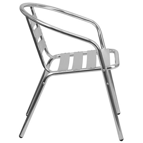 Flash Furniture Tlh 017b Gg Stacking Armchair W Ladder Back Aluminum