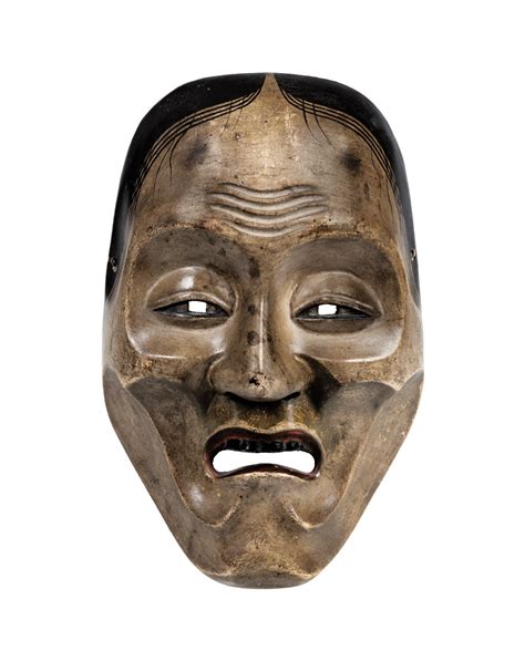 A Wood Lacquered Noh Mask Japan Meiji Period Collection Pierre Le