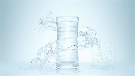 Pure Water Flow To Drinking Glass On White Stock Motion Graphics Sbv
