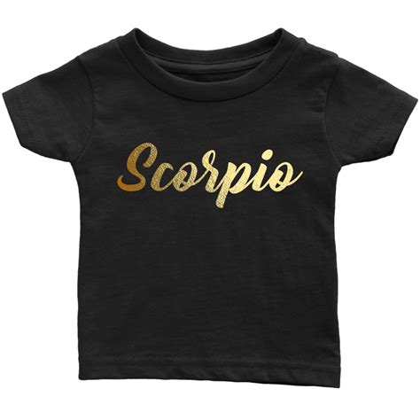 Scorpio Gold Lettering Infant T-Shirt || Zodiac || Zodiac Sign || Zodiac Gift || Zodiac Sh ...