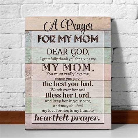 A Prayer For My Mom Mothers Day Prayer Canvas Print 365canvas