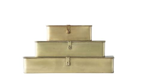 Decorative Metal Boxes With Gold Finish Set Of 3 Sizes Nomad Home