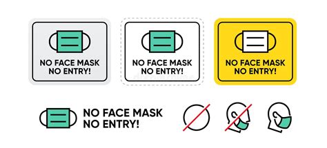 No Face Mask No Entry Vector Sign Medical Mask For Precautions Warning