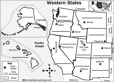 Label Western Us States Printout
