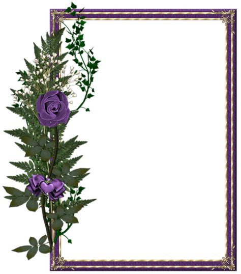 Beautiful Transparent Purple Photo Frame With Purple Rose Frames