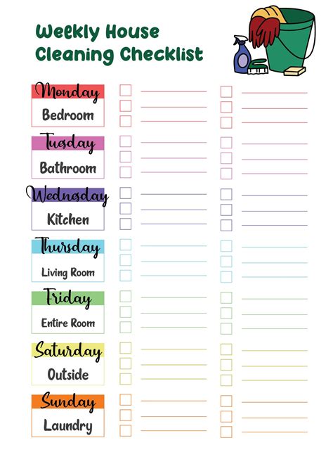 free printable cleaning schedule and checklist free printable hot sex picture