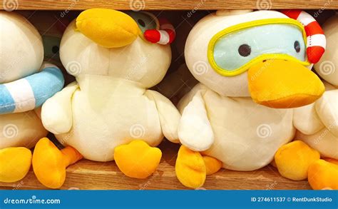 Cute Duck Doll On The Toy Shelf Stock Image Image Of Display Flower