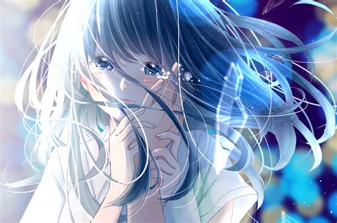 Download 2560x1700 Anime Girl Crying Romance Long Hair