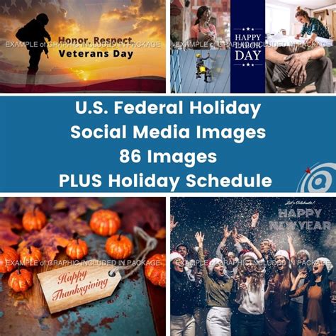 Social Media Graphics Package Us Federal Holidays Digital Marketing