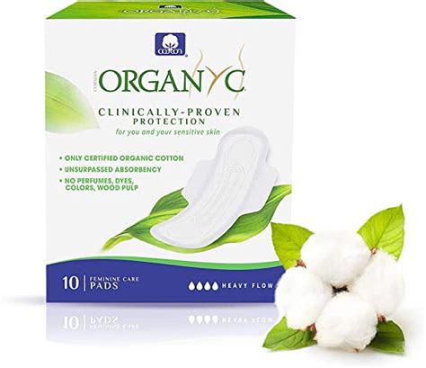 Organyc 100 Certified Organic Cotton Feminine Pad Heavy Flow 10