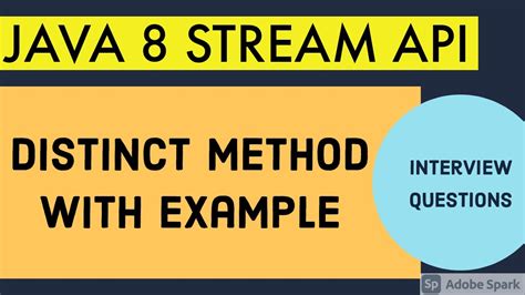 Distinct Method In Java Stream API Java Stream API Distinct YouTube