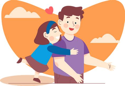 Best Father Hugs Daughter Illustration Download In Png And Vector Format