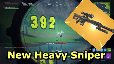 Fortnite New Heavy Sniper Gameplay Over 390 Damage Youtube