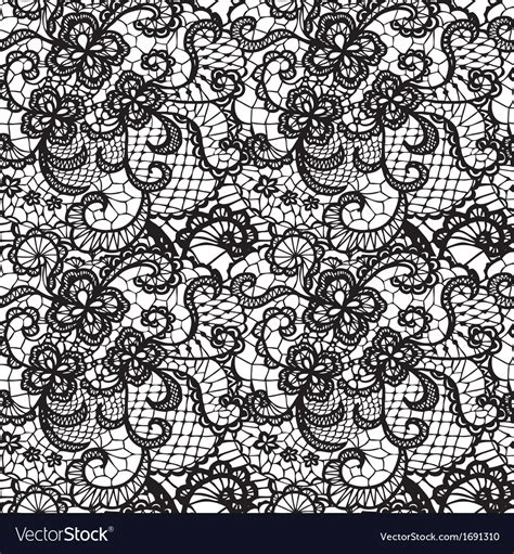 Lace Seamless Pattern With Flowers Royalty Free Vector Image