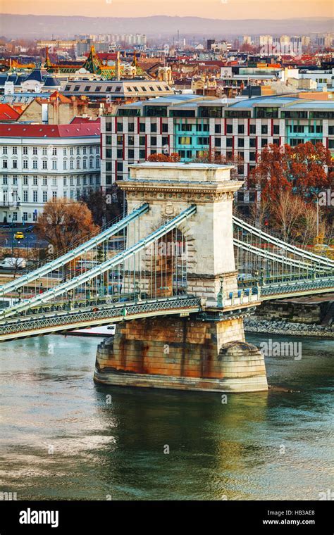 Szechenyi Chain Bridge In Budapest Hungary Stock Photo Alamy