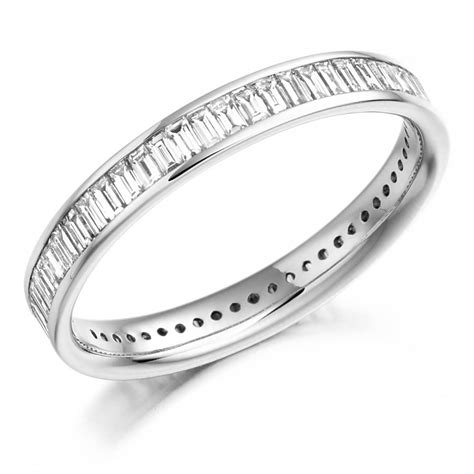 Platinum 105ct Baguette Cut Diamond Full Eternity Ring From Mr