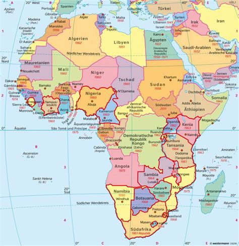 Karta Afrikas Länder Mapa De áfrica Con Todos Los Países Y Sus