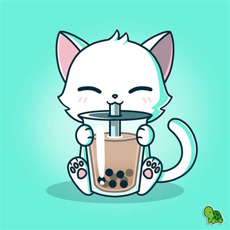 Bubble tea starts with a tea base that's combined with milk or fruit flavoring and then poured over you can get both sweet and savory boba, if you'd like. Boba Cat - T-Shirt Mens S in 2020 | Cute kawaii drawings ...