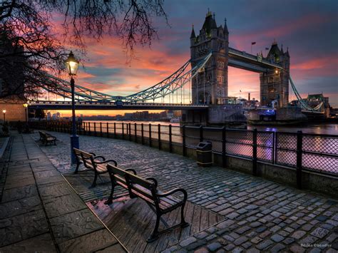 View Of Tower Bridge At Sunset By Adrian Chandler