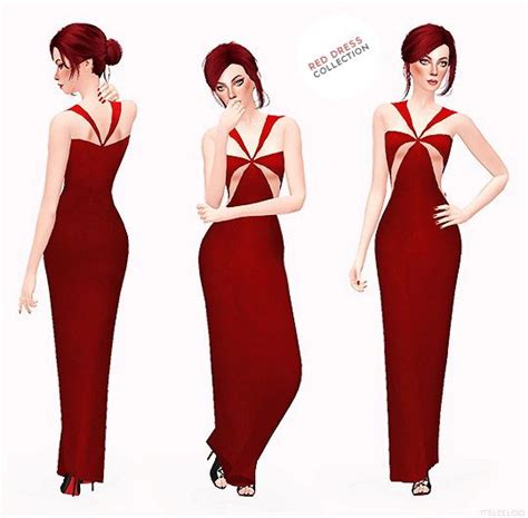 Red Dress Collection 6 The Sims 4 Catalog