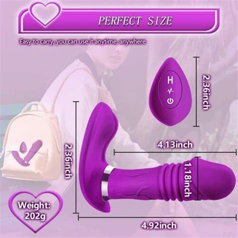 wearable panty vibrator wireless remote thrusting didlo sex toys for women heat ebay