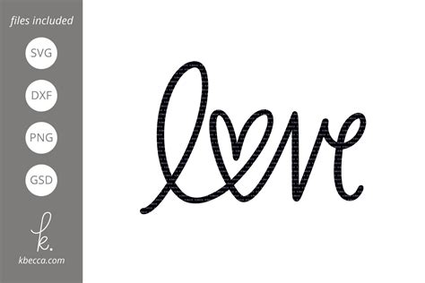 Love Heart Word Svg Cut Files 188951 Hand Lettered Design Bundles