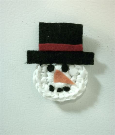 Passionate About Crafting Free Crochet Plarn Snowman Refrigerator