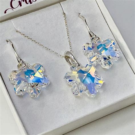 Ab Snowflake Set Made With Swarovski® Crystals Crystal Elegance
