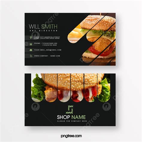 Black Minimalistic Restaurant Business Card Template Download On Pngtree
