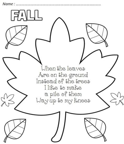 Enjoy Teaching English Fall Poems Fall Kindergarten Fall Preschool