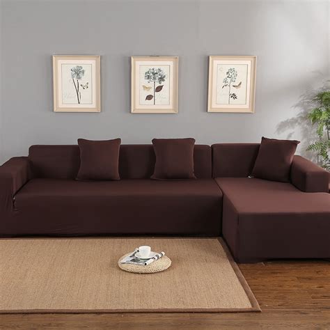 Sofa Covers For L Shape Polyester Fabric Stretch Slipcovers 3 2 Seat