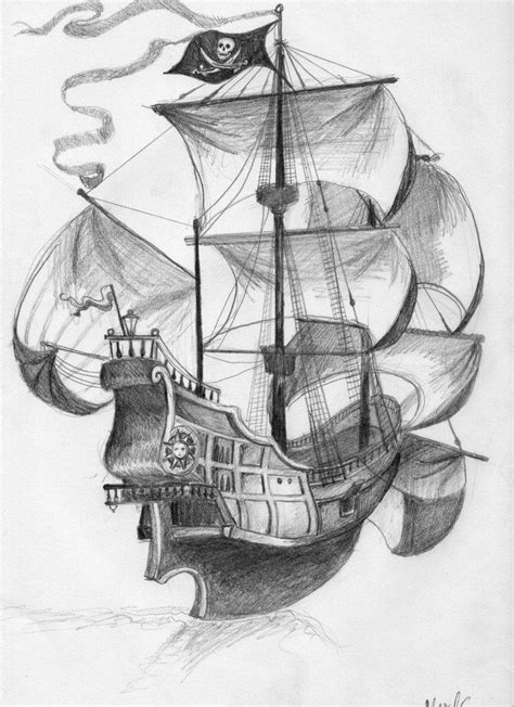 Black Pearl Ship Drawing At Explore Collection Of