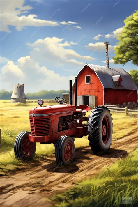 Premium Ai Image Tractors Illustration
