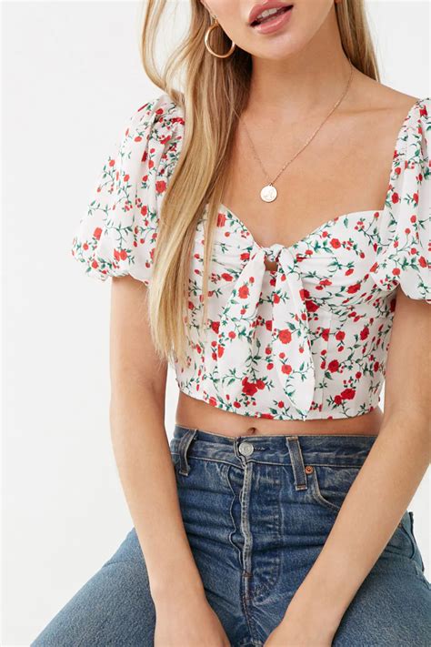 Floral Print Crop Top Forever 21 Crop Top Outfits Fashion Cute