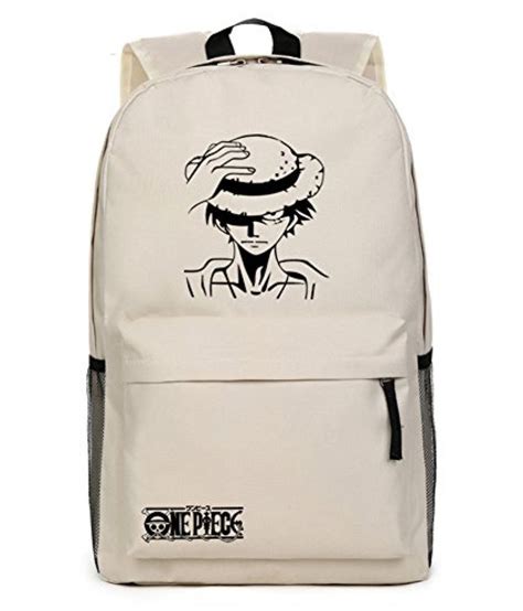 One Anime Piece Backpack Cool Luffy Beige Bag For School Buy One