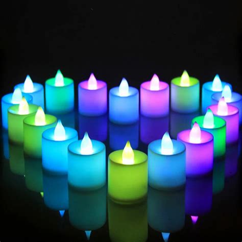 10pcs Colorful Electronic Candle Flameless Candle Led Light Decorative